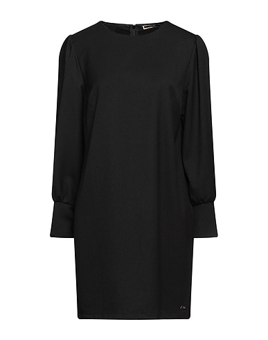 YES ZEE by ESSENZA Short dress Black 75% Polyester, 20% Viscose, 5% Elastane