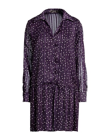 YES ZEE by ESSENZA Shirt dress Dark purple 100% Polyester
