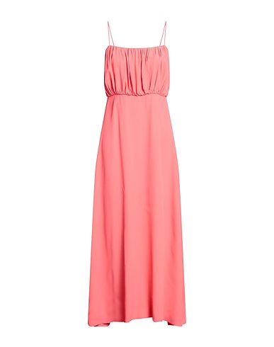 LIVIANA CONTI Long dress Coral 65% Acetate, 35% Silk