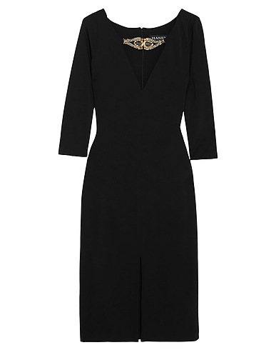 HANEY Midi dress Black 90% Viscose, 10% Elastane