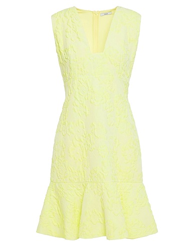 ERDEM Midi dress Yellow 47% Cotton, 45% Polyester resin, 8% Polyamide