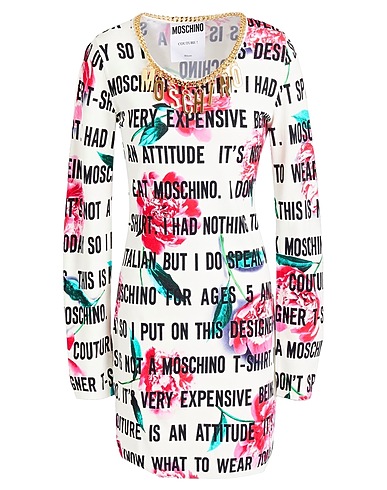 MOSCHINO Short dress White 88% Viscose, 12% Polyester