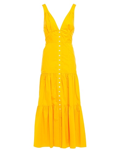 A.L.C. Long dress Orange 97% Cotton, 3% Elastane