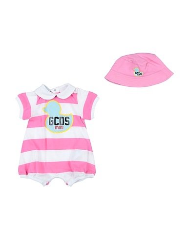 GCDS MINI Baby accessories set Pink 100% Cotton, Elastane