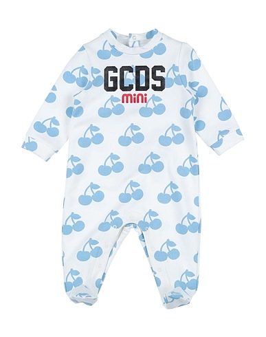GCDS MINI Tutina Baby  Celeste 95% Cotone, 5% Elastan