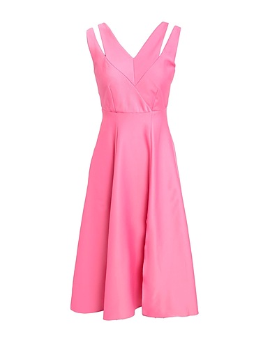 CLOSET Midi dress Pink 50% Polyester, 47% Cotton, 3% Elastane