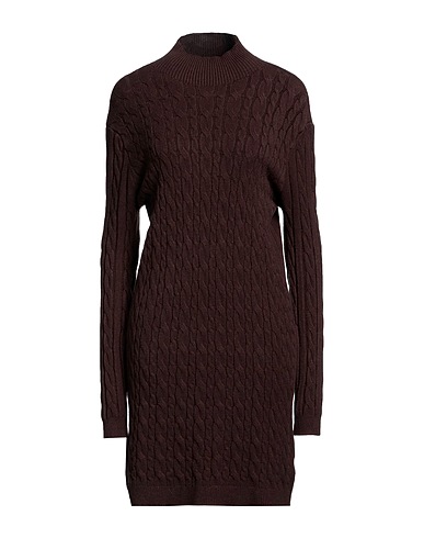 GILDA Short dress Dark brown 42% Viscose, 29% Polyamide, 29% Polyester