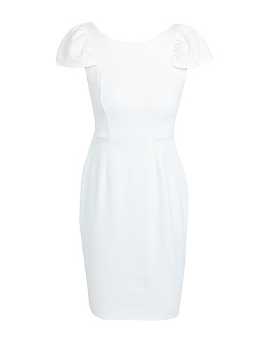 CLOSET Kurzes Kleid Weiß 68% Viskose, 28% Nylon, 4% Elastan