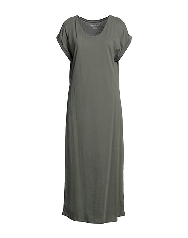 MAJESTIC FILATURES Midi-Kleid Militärgrün 100% Baumwolle