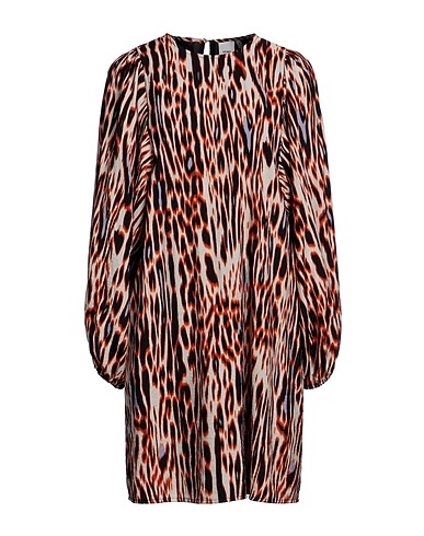 ICHI Kurzes Kleid Beige 80% Viskose, 20% Nylon, Polyester