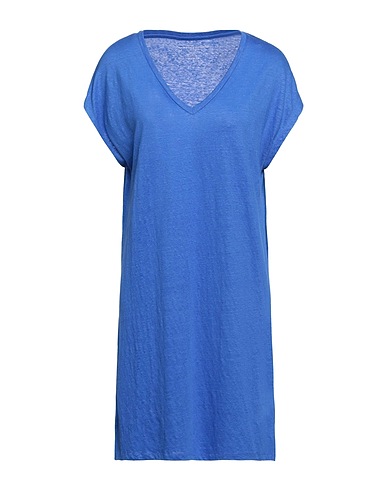 MAJESTIC FILATURES Short dress Bright blue 94% Linen, 6% Elastane