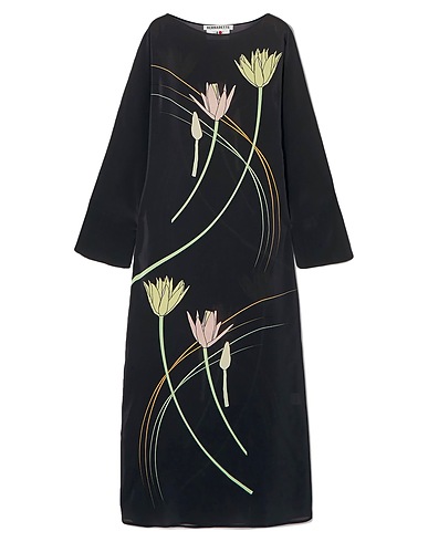 BERNADETTE Long dress Dark brown 100% Silk
