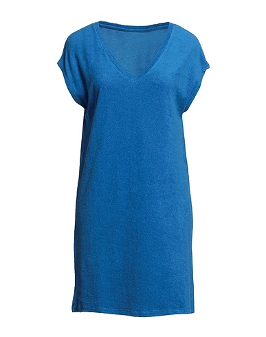 MAJESTIC FILATURES Kurzes Kleid Blau 50% Baumwolle, 50% Modal