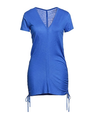 MAJESTIC FILATURES Short dress Bright blue 94% Linen, 6% Elastane