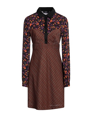 MARANI Shirt dress Brown 96% Polyester, 4% Elastane