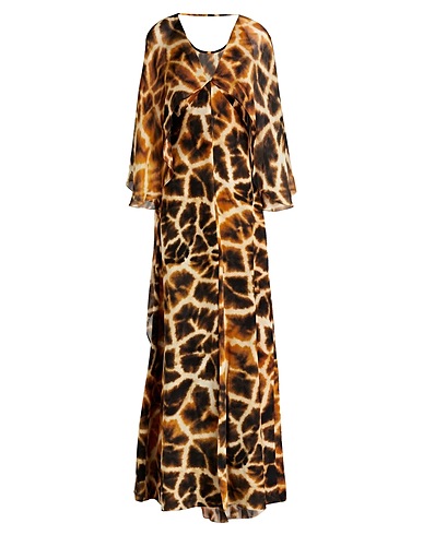 ROBERTO CAVALLI Long dress Chocolate brown 100% Silk