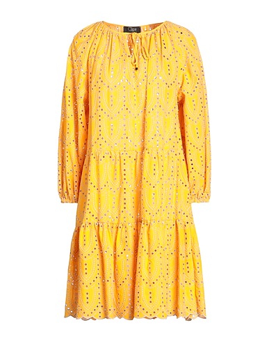 CLIPS Robe mi-longue Jaune-orange 60% Polyester, 40% Coton
