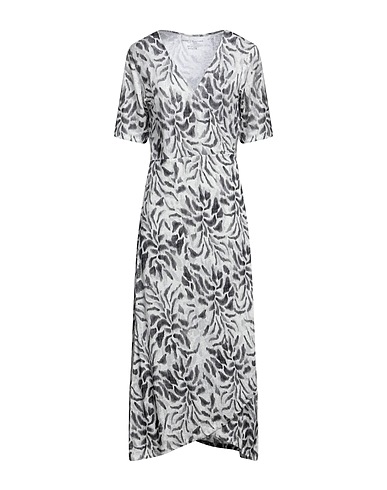 MAJESTIC FILATURES Midi dress White 94% Linen, 6% Elastane