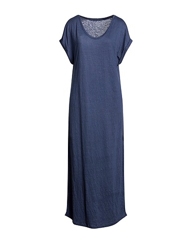 MAJESTIC FILATURES Long dress Slate blue 94% Linen, 6% Elastane