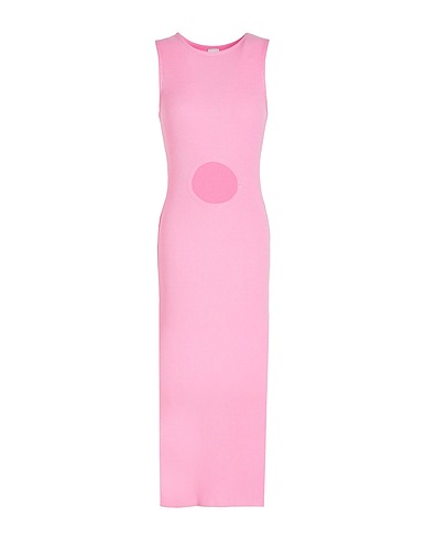 8 by YOOX Midi dress VISCOSE BLEND CUT OUT KNITTED MIDI DRESS Pink 90% Viscose, 10% Polyester