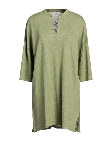MAJESTIC FILATURES Short dress Military green 94% Linen, 6% Elastane