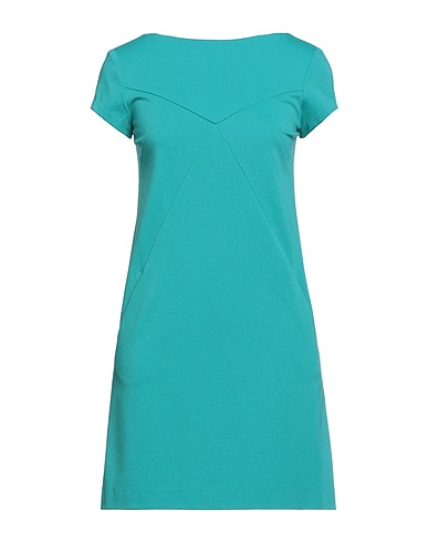 SIMONA CORSELLINI Short dress Turquoise 69% Viscose, 25% Polyamide, 6% Elastane