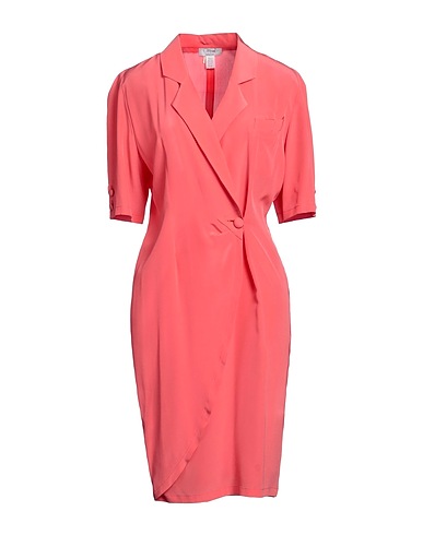CLIPS Midi dress Coral 100% Silk