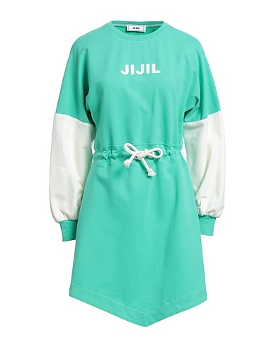 JIJIL Short dress Emerald green 94% Cotton, 6% Elastane