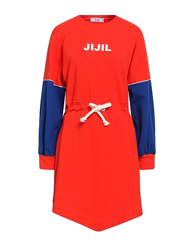 JIJIL Short dress Tomato red 94% Cotton, 6% Elastane