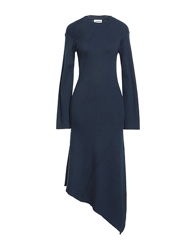 KENZO Midi dress Navy blue 55% Polyester, 45% Wool