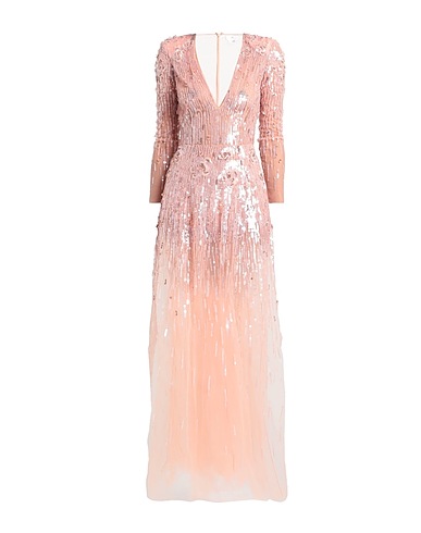 ELISABETTA FRANCHI 롱 원피스 라이트 핑크 100% 폴리아미드, 유리, 비스코스