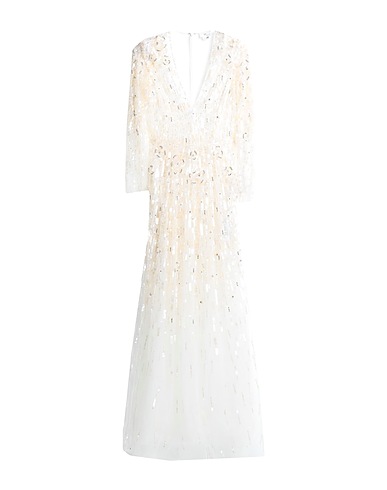 ELISABETTA FRANCHI Long dress Ivory 100% Polyamide, Glass, Viscose