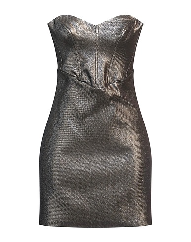 LES BOURDELLES DES GARÇONS Sheath dress Bronze 57% Polyester, 37% Cotton, 3% Metallic Polyester, 3% Other Fibres