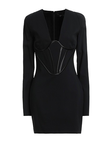 VERSACE Sheath dress Black 96% Viscose, 4% Elastane, Silk