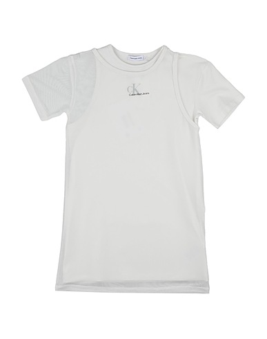 CALVIN KLEIN JEANS Vestito Bianco 87% Poliestere, 13% Elastan