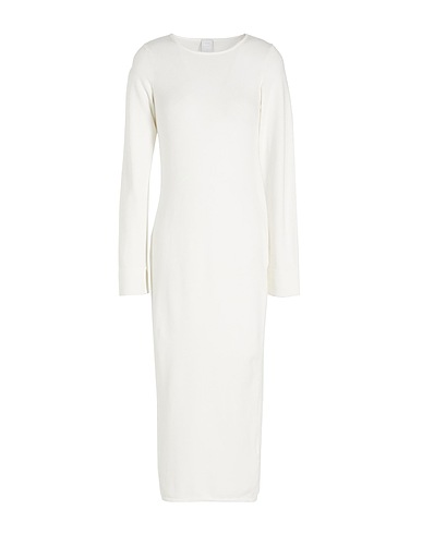 8 by YOOX Midi dress VISCOSE BACKLESS LONG DRESS
 White 70% Viscose, 28% Recycled polyester, 2% Elastane