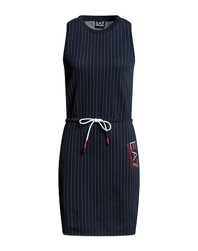 EA7 Short dress Midnight blue 50% Cotton, 50% Polyester