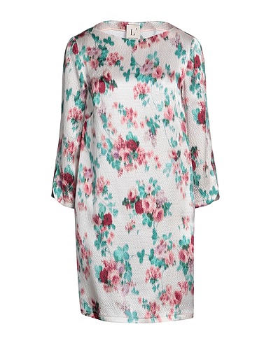 L' AUTRE CHOSE Short dress Light grey 100% Silk