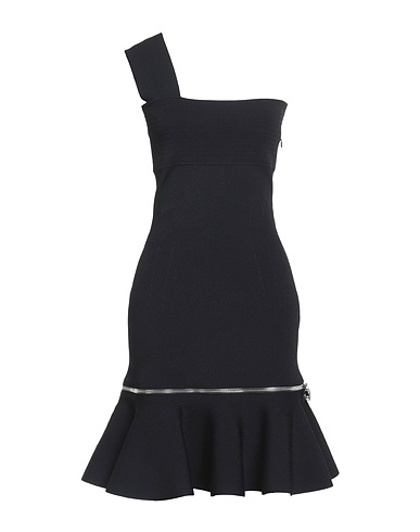 MCQUEEN One-shoulder dress Black 83% Viscose, 17% Polyester, Polyamide, Elastane