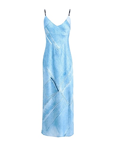 HUGO Long dress Blue 70% Recycled polyester, 30% Polyester