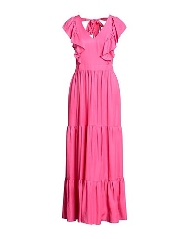 MAISON SCOTCH Long dress Magenta 51% Cupro, 49% Lyocell