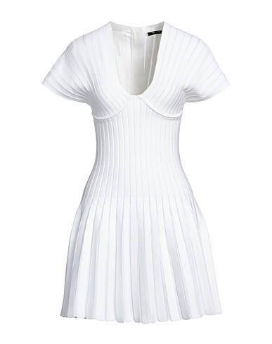BALMAIN Short dress Ivory 62% Viscose, 13% Polyester, 10% Cotton, 10% Synthetic fibers, 5% Polypropylene