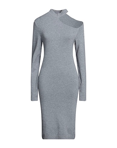AMELIE RÊVEUR Midi dress Grey 51% Viscose, 25% Polyester, 24% Polyamide