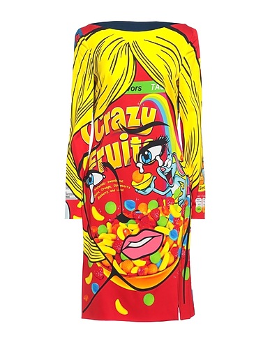MOSCHINO Midi dress Yellow 79% Viscose, 19% Virgin Wool, 2% Other Fibres