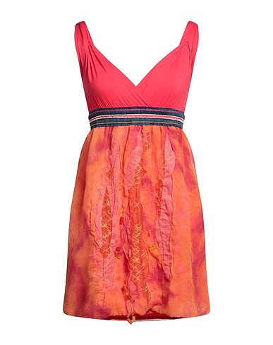 SAVE THE QUEEN Short dress Orange 40% Viscose, 35% Silk, 20% Modal, 5% Elastane