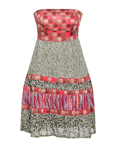 SAVE THE QUEEN Short dress Red 91% Cotton, 9% Metal