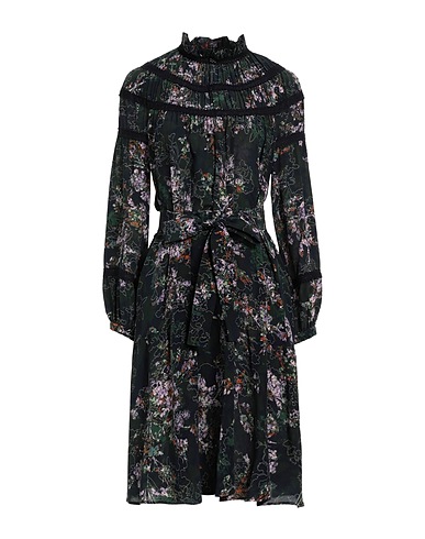 HIGH Kurzes Kleid Dunkelgrün 100% Seide