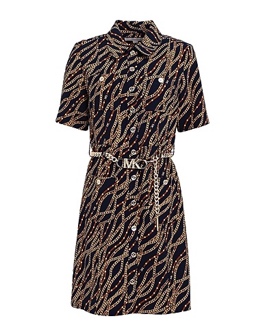 MICHAEL MICHAEL KORS Shirt dress Midnight blue 91% Polyester, 9% Elastane