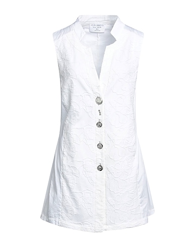 ELISA CAVALETTI by DANIELA DALLAVALLE Shirt dress White 97% Cotton, 3% Elastane, Viscose, Polyamide