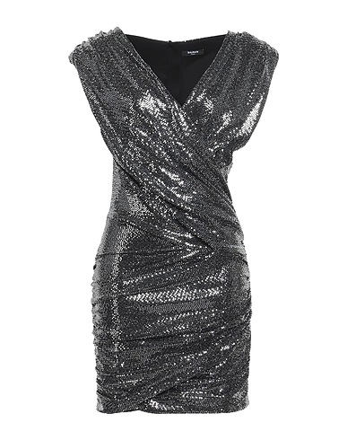 BALMAIN Short dress Silver 87% Polyamide, 7% Metallic fiber, 6% Elastane